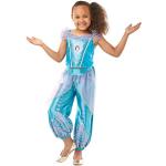 Disfraces turquesas de satén de  princesa infantiles Disney Rubie´s con purpurina 5 años para niña 