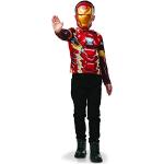Rubies Set Accesorios Iron Man para niños y niñas, Camiseta impresa y máscara, Oficial Marvel para Halloween, Carnaval, Navidad y cumpleaños