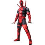 Rubies Disfraz Deadpool Deluxe para adultos, Jumpsuit con pecho musculoso, cubrebotas y máscara, Oficial Marvel para Carnaval, Halloween, Fiestas