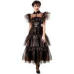 Rubies Disfraz Miércoles Raven Baile Deluxe para mujer, Vestido negro largo, Oficial Wednesday, Miercoles Addams para Halloween, Carnaval y Cosplay