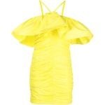 Vestidos halter amarillos de poliester rebajados con tirantes finos sin mangas con cuello halter MSGM con volantes talla L para mujer 