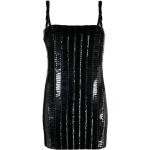 Vestidos negros de PVC de fiesta con tirantes finos con escote cuadrado The Attico con lentejuelas talla XL para mujer 