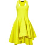 Vestidos amarillos fluorescentes de viscosa sin mangas rebajados por la rodilla sin mangas con escote asimétrico PROENZA SCHOULER con volantes para mujer 