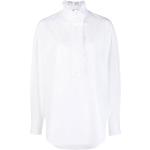 Camisas blancas de algodón de manga larga manga larga con cuello alto Alexander McQueen con volantes talla XL para mujer 