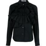 Camisas negras de algodón de manga larga manga larga Vivetta con volantes talla XL para mujer 