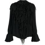 Blusas negras de seda de manga larga manga larga PINKO con volantes talla 3XL para mujer 