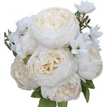 Flores artificiales blancas de plástico vintage floreadas 