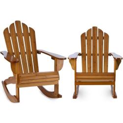 Rushmore hamaca silla de jardín 2 piezas estilo Adirondack marrón
