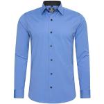 Rusty Neal Camisa de hombre de corte ajustado de manga larga elástica en contraste camisa de negocios camisa de ocio, azul, XXL