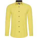Rusty Neal Camisa de hombre de corte ajustado de manga larga elástica en contraste camisa de negocios camisa de ocio, amarillo, XL