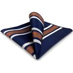 Pañuelos azul marino de seda de bolsillo  con rayas talla XL para hombre 