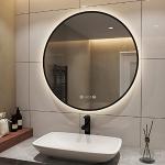 Espejos blancos de metal de baño de aumento 80 cm de diámetro 