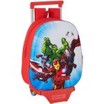 Mochilas escolares rojas rebajadas Avengers con ruedas acolchadas Safta infantiles 
