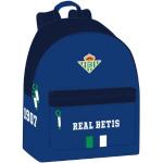 Mochilas escolares azul marino de poliester Real Betis con bolsillos exteriores informales acolchadas Safta infantiles 