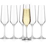 Copas doradas de vidrio de champagne de 200 ml aptas para lavavajillas en pack de 6 piezas de materiales sostenibles 