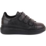 Zapatos negros de cuero con velcro con velcro con tacón más de 9cm informales para mujer 