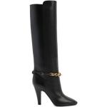 Botas negras de cuero de piel  rebajadas con hebilla con tacón más de 9cm Saint Laurent Paris talla 38 para mujer 