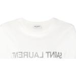 Camisetas estampada blancas de algodón rebajadas con cuello redondo informales Saint Laurent Paris talla M para mujer 