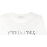 Camisetas estampada blancas de algodón rebajadas con cuello redondo informales Saint Laurent Paris talla S para mujer 