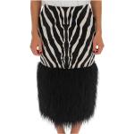 Faldas negras de cuero de piel zebra Saint Laurent Paris talla S para mujer 