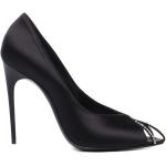 Zapatos negros de cuero de tacón rebajados con tacón de aguja con tacón más de 9cm Saint Laurent Paris con pedrería talla 37 para mujer 