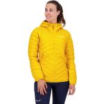 Abrigos amarillos de plumas con capucha  rebajados con cuello alto Salewa talla XL para mujer 