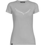 Camisetas deportivas grises de poliester rebajadas manga corta transpirables Salewa talla M para mujer 