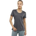 Camisetas grises de poliester rebajadas Salomon Agile talla XS para mujer 