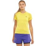 Camisetas amarillas de poliamida rebajadas Salomon talla XL para mujer 