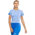 Camisetas azules de poliamida rebajadas Salomon talla XS para mujer 