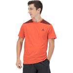 Camisetas deportivas naranja de poliester rebajadas de verano transpirables Salomon Outline talla M para hombre 