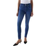 Jeans stretch azules de denim ancho W28 largo L30 informales Salsa Jeans para mujer 