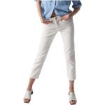 Crop Tops blancos de algodón ancho W27 largo L28 Salsa Jeans para mujer 