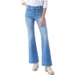 Jeans stretch azules de denim ancho W27 largo L34 desgastado Salsa para mujer 