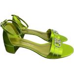 Sandalias verdes de tacón rebajadas Ferragamo talla 38,5 para mujer 