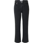 Jeans stretch orgánicos negros de algodón ancho W26 largo L32 informales desgastado samsøe samsøe desteñido de materiales sostenibles para mujer 