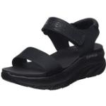 Sandalias deportivas negras de verano con velcro con tacón de 5 a 7cm informales acolchadas Skechers D'Lux Walker talla 38 para mujer 