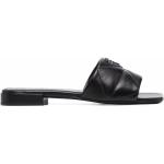 Sandalias negras de cuero de cuero con logo Prada talla 36 para mujer 