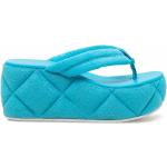 Sandalias azules de cuero con plataforma rebajadas acolchadas LE SILLA talla 39 para mujer 