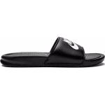 Sandalias negras de goma de cuero con logo Nike Benassi JDI para mujer 