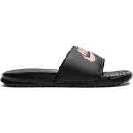 Sandalias negras de goma con logo Nike Benassi JDI para mujer 