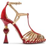 Sandalias rojas de cuero de tiras Dolce & Gabbana talla 37 para mujer 