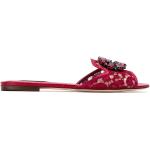 Sandalias rojas de algodón de verano con logo Dolce & Gabbana talla 42 para mujer 