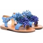 Sandalias azules de goma de tiras rebajadas con logo con flecos talla 20 para mujer 