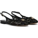 Sandalias negras de algodón de tiras con logo Dolce & Gabbana talla 38 para mujer 