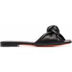 Sandalias deportivas negras de cuero rebajadas con logo SANTONI talla 39 para mujer 