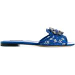 Sandalias azules de algodón de cuero de encaje Dolce & Gabbana talla 41 para mujer 