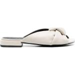 Sandalias blancas de goma de cuero rebajadas con tacón cuadrado con logo FURLA talla 39 para mujer 