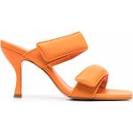 Sandalias naranja de cuero de tiras rebajadas con logo Gia Borghini talla 35 para mujer 