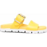 Sandalias amarillas de goma de cuero con logo Prada talla 36 para mujer 